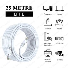 BK Teknoloji 25 Metre Yüksek Hızlı Cat6 Ethernet Lan Ağ Network Patch Kablo