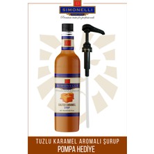 Simonelli Kahve ve Kokteyl Şurubu Tuzlu Karamel Aromalı 700 ml + Pompa