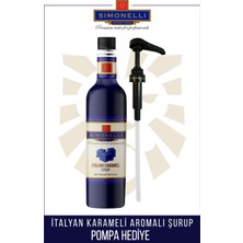 Simonelli Kahve ve Kokteyl Şurubu Italyan Karamel Aromalı 700 ml + Pompa