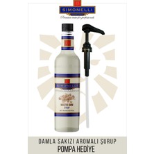 Simonelli Kahve ve Kokteyl Şurubu Damla Sakızı 700 ml + Pompa Simonelli