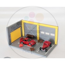 Bi'şeyler Sepeti 1:64 Mini Garaj Garage Diorama Diecast Model 2 (Araç Hariçtir.)