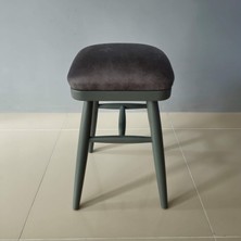 Kleinhaus Furniture Ahşap Ayaklı Tabure, Mutfak Taburesi, Kare Tabure, Döşemeli Tabure