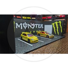 Bi'şeyler Sepeti 1:64 Monster Energy Diorama Parking Diecast - Araç Dahil Değildir.