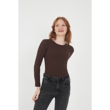 Wearflawless Kadın 3'lü Bisiklet Yaka Uzun Kollu Fitilli Bluz Set