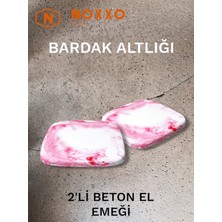 N Noxxo 2 Li Beton Bardak Altlığı Betonun Şıklığı El Emeğinin Değeri Pembe