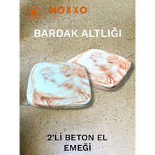 N Noxxo 2 Li Beton Bardak Altlığı Betonun Şıklığı El Emeğinin Değeri Kahverengi