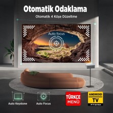 Vankyo Leisure L470A Android Tv 1080P Destekli Projeksiyon Cihazı +Auto Focus+Auto Keystone+6g Wifi+5.2 BLUETOOTH+300 Inç Yansıtma+Hifi Premium Ses Sistemi Beyaz Ps5/xbox/hdmı