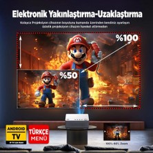 Vankyo Leisure L470A Android Tv 1080P Destekli Projeksiyon Cihazı +Auto Focus+Auto Keystone+6g Wifi+5.2 BLUETOOTH+300 Inç Yansıtma+Hifi Premium Ses Sistemi Beyaz Ps5/xbox/hdmı