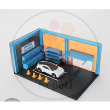 Bi'şeyler Sepeti 1:64 Mini Garaj Garage Diorama Diecast Model 3 (Araç Hariçtir.)