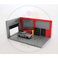 Bi'şeyler Sepeti 1:64 Mini Garaj Garage Diorama Diecast Model 1 (Araç Hariçtir.)