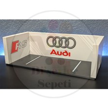 Bi'şeyler Sepeti 1:64 Audi Diorama Garaj Parking Diecast - Araç Dahil Değildir.