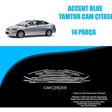 Karva Hyundai Accent Blue Krom Cam Çerçevesi 14 Parça 2011-2017