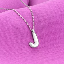 Barış Takı 925 Ayar Gümüş Inci J Harfli Hayalet Kolye