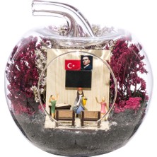 Çiçekbi Teraryum  Öğretmenler Günü Kadın Objeli 12