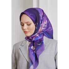 Loryan Scarf Mürdüm Loryan Scarf Diamond Flor Eşarp