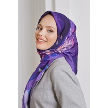 Loryan Scarf Mürdüm Loryan Scarf Diamond Flor Eşarp