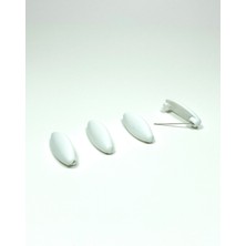 Feifei 4 Adet Plastik Çengelli Eşarp ve Şal Iğnesi Beyaz 4 cm - FEİ6814-8503