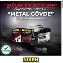 Niken Metal Gövdeli Büyük Piston Oto Lastik Şişirme Pompası 150 Psi Çakmaklık Girişli (%100 bakır sargılı)