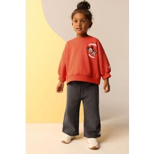 Yeni Sezon Mickey Baskılı Sweatshirt & Ispanyol Paça Eşofman Altı  2 Parça Alt Üst Takım