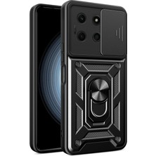 Nevarium Infinix Note 30 Uyumlu Kılıf Pars Lens Sürgülü Yüzüklü Standlı Korumalı Kılıf