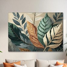Emilart Büyük Yapraklar Kanvas Tablo - Modern Duvar Tablosu - Canvas Tablo - Duvar Dekorasyonu - Duvar Süsü