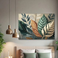 Emilart Büyük Yapraklar Kanvas Tablo - Modern Duvar Tablosu - Canvas Tablo - Duvar Dekorasyonu - Duvar Süsü
