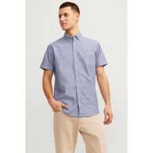 Erkek Jprblusummer Shıeld Kısa Kollu Gömlek - Koyu Mavi
