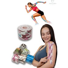 5 M x 5 cm Kinezyo Sporcu Bandı Pembe Camo KT-012