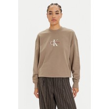 Kadın Logolu Sweatshirt - Gri