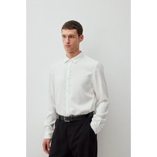 Erkek Tencel Tm Lyocell Gömlek - Beyaz