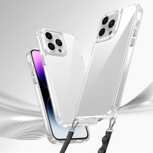 BBS Teknoloji Grup iPhone 14 Pro Kılıf Airbagli Takılabilir Askı Aparatlı Zore Snap Silikon Kapak-Şeffaf