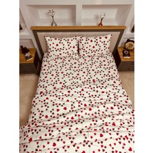 Bykutlay Home Collection Çift Kişilik Nevresim Takımı Ottoman Serisi Kırmızı Kalp Desenli