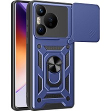 Nevarium Huawei Pura 70 5g ile Uyumlu Kılıf Pars Lens Sürgülü Yüzüklü Standlı Korumalı Kılıf