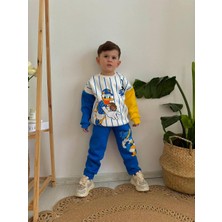 Sacro Kids Donald Duck Baskılı Eşofman-Sweatshirt 3 Iplik Şardonlu Kışlık Erkek Çocuk Takım