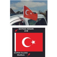 Artlantis Plastik Otofors Bayrak 30X45 cm 5 Adet Konvoy ve Araç  Bayrağı Cama Takılan Bayrak Türk Bayrağı Oto Fors