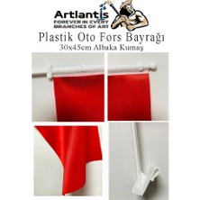 Artlantis Plastik Otofors Bayrak 30X45 cm 5 Adet Konvoy ve Araç  Bayrağı Cama Takılan Bayrak Türk Bayrağı Oto Fors