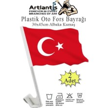 Artlantis Plastik Otofors Bayrak 30X45 cm 2 Adet Konvoy ve Araç  Bayrağı Cama Takılan Bayrak Türk Bayrağı Oto Fors