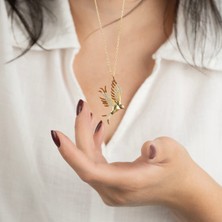 Kayra Mücevher Hüma Kuşu Altın Kaplama Kolye
