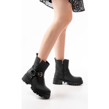 Arda Siyah Fermuarlı Günlük Kadın Bot Bayan BOT868-201