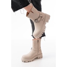 Bej Fermuarlı Günlük Kadın Bot Bayan BOT868-201