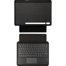 Fuchsia Galaxy Tab S10 Plus Uyumlu 12.4 Inç Fuchsia Savvy Kılıf Bluetooh Bağlantılı Standlı Klavyeli