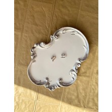 Hommark Dantel Kabartmalı Gümüş Eskitmeli Vintage Takı Tabağı Beton 20X16 Yaldızlı Takı Tepsisi Geniş Altlık