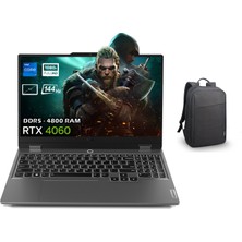 Lenovo Loq 15IRX9 Intel Core I7-13650HX 16GB Ddr5 1tb SSD RTX4060 8gb 15.6 Inç 144Hz Full Hd Freedos Gaming Laptop 83DV00HTTRN7 + Lenovo B210 15.6" Siyah Çanta