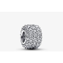 Hector Co Jewellery Işıltılı Pavé Üç Sıralı Charm