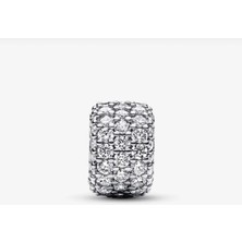 Hector Co Jewellery Işıltılı Pavé Üç Sıralı Charm