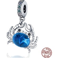 Hector Co Jewellery Mavi Murano Cam Yengeç Charm