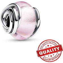 Hector Co Jewellery Etrafı Çevrili Pembe Murano Cam Charm