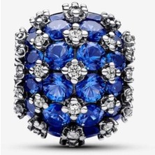 Hector Co Jewellery Işıltılı Pavé Yuvarlak Mavi Charm
