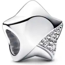 Hector Co Jewellery Gümüş Renk Zirkon Taşlı Kalp Charm
