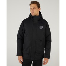Skechers M Outerwear Coated Jacket Erkek Siyah Mont S242045-001